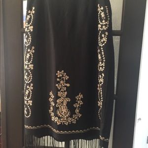 Black Embroidered Skirt